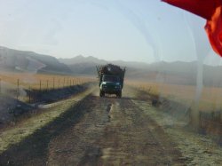 Blick aus dem Heckfenster.